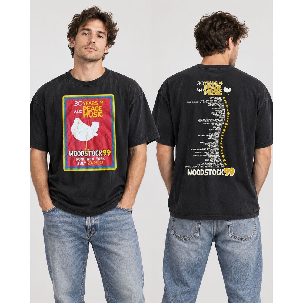 Vintage 1999 Woodstock 99 T Shirt XL 30 Years Peace Music Rome NY